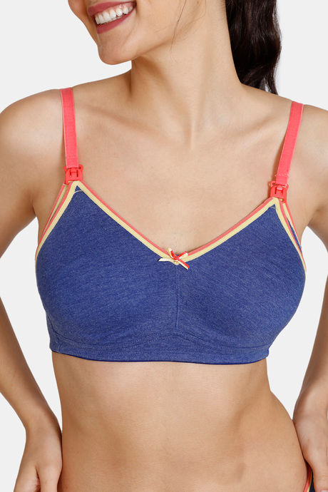 Zivame Maternity Double Layered Non Wired 3/4th Coverage Maternity / Nursing Bra - Sodalite Blue — image 4